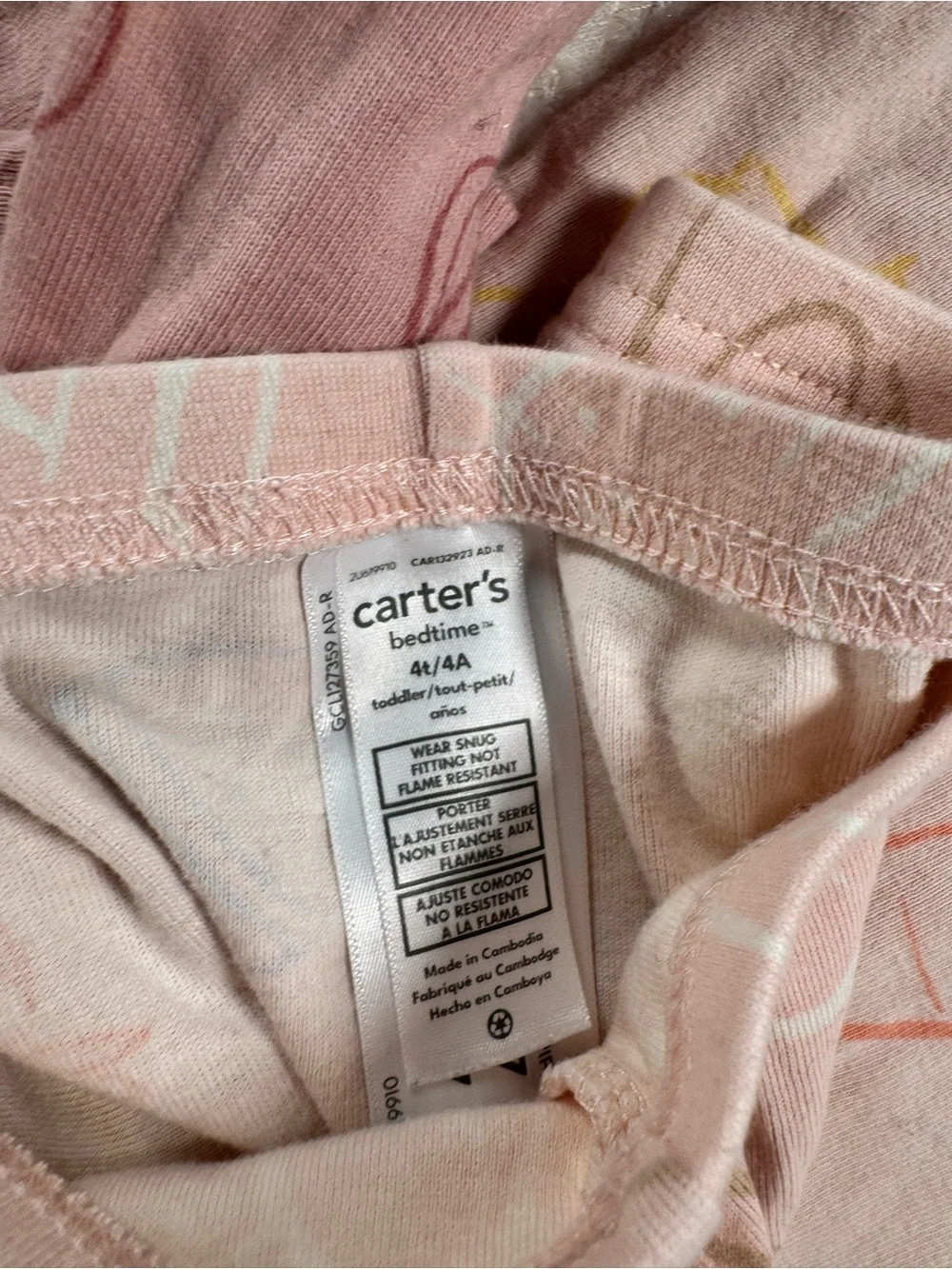 Carter's Girls Pink Bow Print Pajama Sets. Set of 3